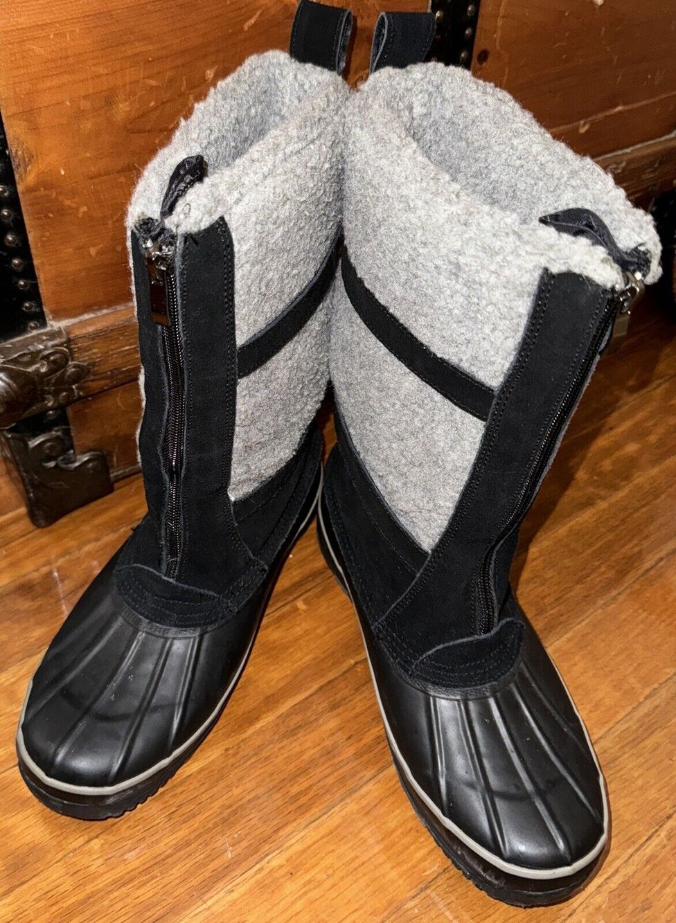 Khombu Womens Suede Leather Exeter Warm Winter Snow Boots 9 Medium Faux Fur